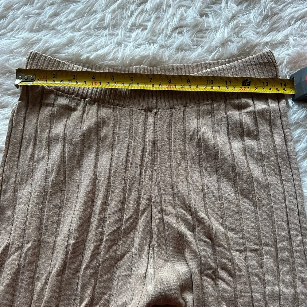 Camel Ribbed Knit Two-Piece Set - Picture 7 of 7